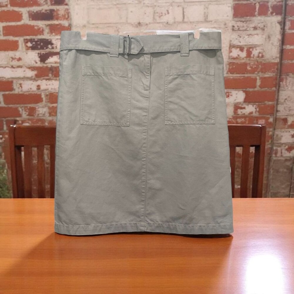 Calvin Klein Jeans Belted‎ Skirt Linen Blend Khaki Utility Pockets Size 8